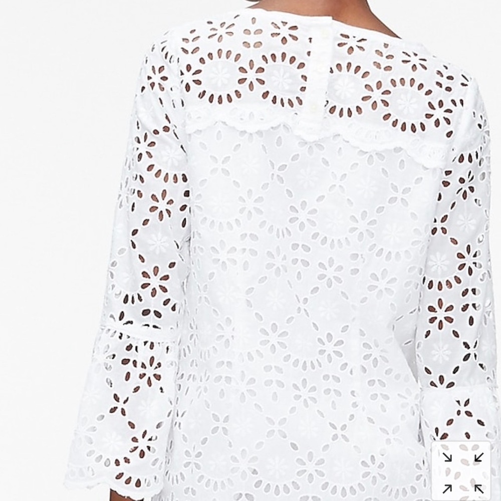 J. Crew Bell-Sleeve Dress In Embroidered Eyelet - Picture 8 of 8